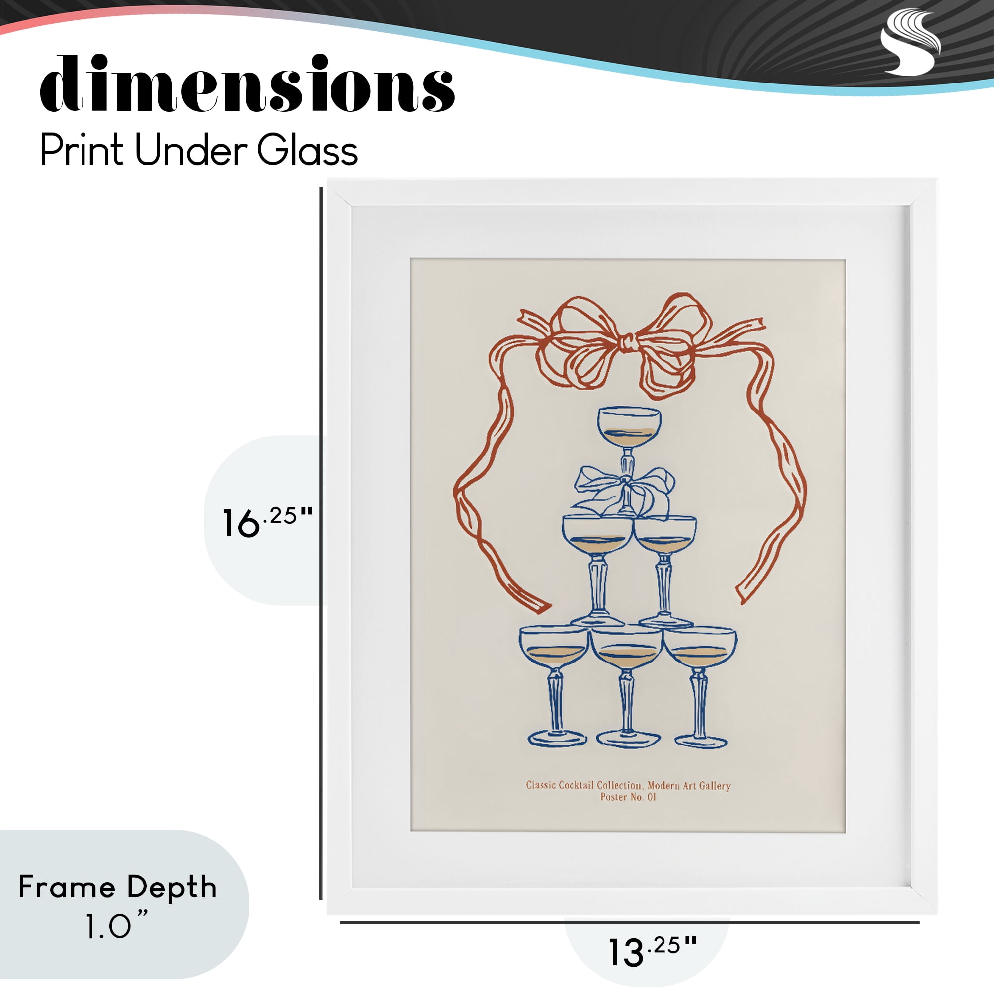 Stupell Industries Classic Cocktail Tower White Framed Print Under Glass, design by The Prints Vibe