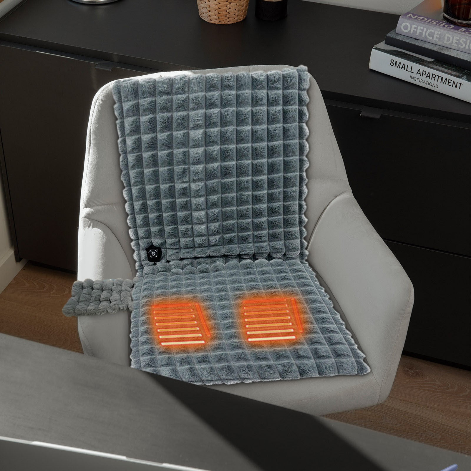 YIMWNYI USB Heated Seat Cushion, Office Chair Heating Pad, Portable Electric Winter Seat Warmer, Soft & Comfortable, Adjustable Temperature, for Car & Outdoor Use