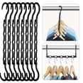 thumbnail image 1 of Organizadores de armario House DAY Magic Hangers, paquete de 8 unidades, color negro, 1 of 8