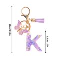 thumbnail image 1 of Feltree Initial Letter Keychains for Women Tassel Purple Cute Car Keychain for Wallet Backpack Bag, 1 of 8