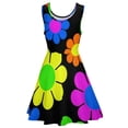 thumbnail image 5 of 2024 Present Birthday Clothing Ladies Dress Skate Casual Waist High Dresses Trendy Daisy Flower Hippy Dress Print Peace Colorful, 5 of 7