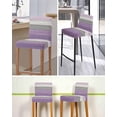 thumbnail image 5 of Purple Grey Wood Grain Bar Stool Covers Set of 4, Ombre Rustic Retro Wooden Plank Stretch Washable Bar Chair Covers with Backs, Removable Pub Counter Height Chair Cover for Kitchen Dining Room Cafe, 5 of 7