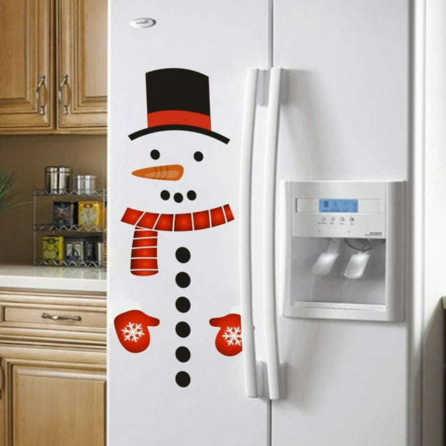 Snowman Refrigerator Magnetic Stickers Set Funny Window Stickers for Holiday Christmas Decoration