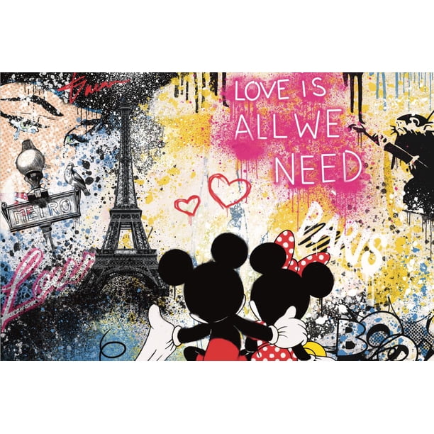 Disney Luxury Art Mickey Mouse And Donald Duck Fashion Graffiti Wall Art Poster Painting On Canvas Prints Banksy Decor Pictures60x80cm No Frame Gao Jinjia LED
