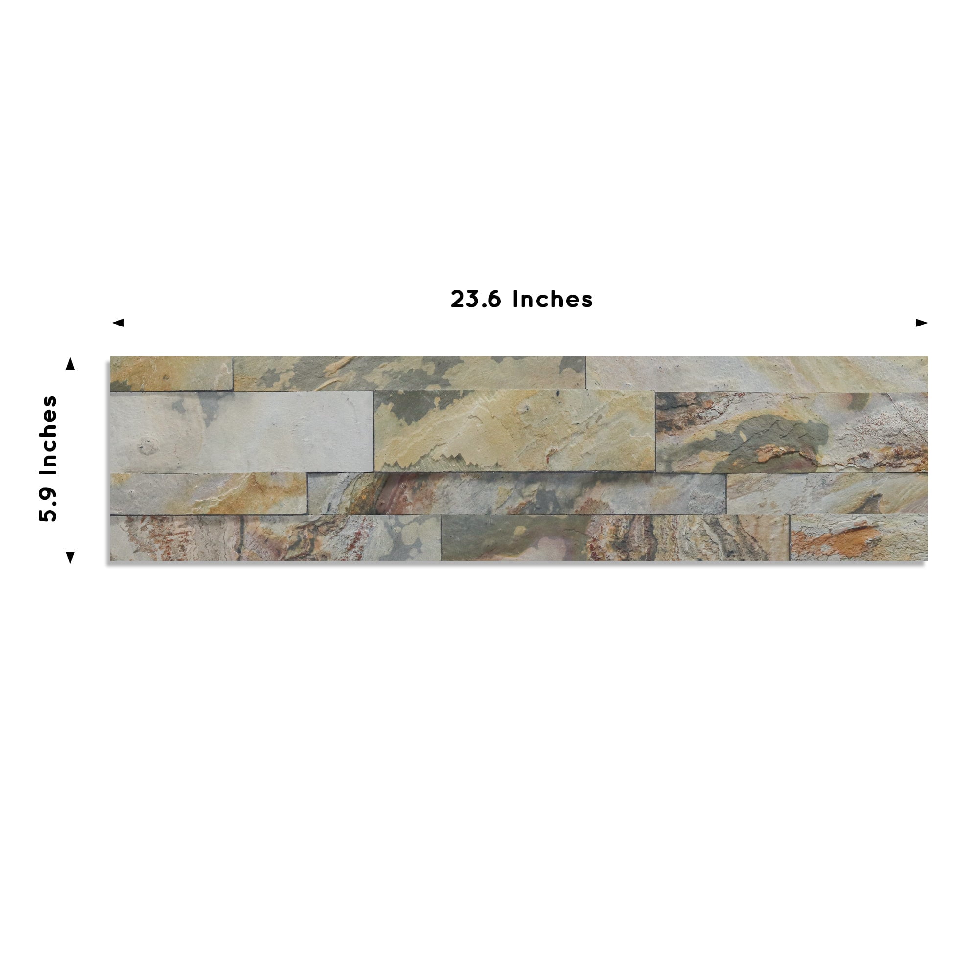 Indian Autumn - Self-Adhesive 3D Peel & Stick Stacked Natural Stone Tiles [Pack of 10]