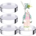 thumbnail image 1 of GHSDFBB Lot de 4 Blocs d'Affichage Ronds en Acrylique Support de Piédestal Bord Poli Présentoir en Acrylique 4x4x1 Pouces Cylindre Bloc Clair Base de Trophée Piédestal pour Table pour Collection de Cosmétiques, 1 of 7