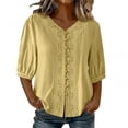 thumbnail image 1 of Fsgntruao Women's Short-sleeved V-neck Embroidered Top, 1 of 8