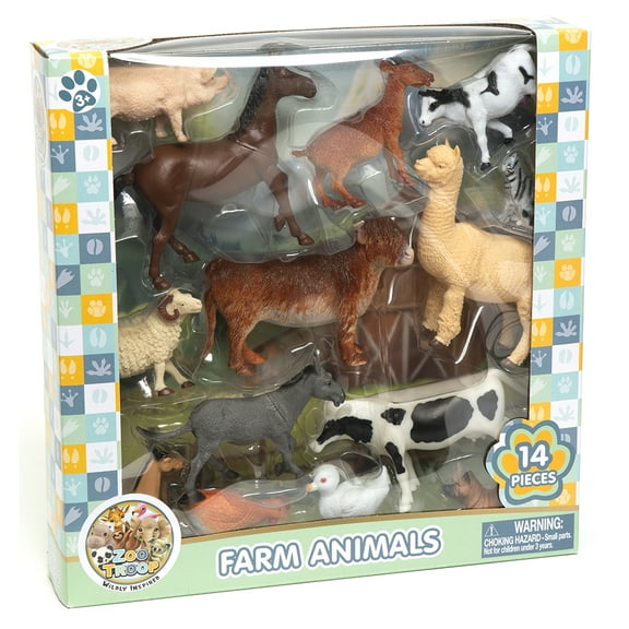 Zoo Troop Multipack Farm Set – 14-Piece Farm Figurine Adventure Pack