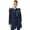 Navy White Dot, variant on Women's Plus Size Reversible A-Line Raincoat
