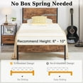 thumbnail image 6 of VECELO Twin Industrial Wooden Headboard Metal Bed, Brown, 6 of 14