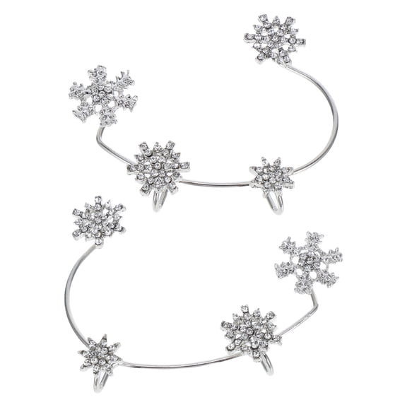 LOLIPPYY 1 Pair Easy to Put On and Take Off Snowflake Ear Cuff Earrings for Women