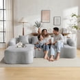 thumbnail image 6 of 104.7" Cloud Sectional Sofa, L-Shaped Chenille Fabric Modular Couch with Deep Memory Foam Seat, No Assembly Modern Curved Couch for Living Room, Grey, 6 of 7