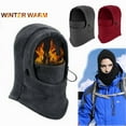 thumbnail image 5 of Bike Riding 6 in 1 Thermal Fleece Balaclava Outdoor Ski Masks Cycling Beanies Winter Protector Face Hats Navy, 5 of 7