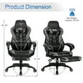 thumbnail image 2 of Gymax Chaise de Bureau pour Ordinateur Chaise de Jeu Réglable Pivotante avec Repose-Pieds Gris, 2 of 10