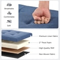 thumbnail image 5 of Costway Fabric Folding Storage Ottoman Storage Chest W/Divider Bed End Bench Navy, 5 of 11
