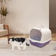 thumbnail image 2 of Inodoro para gatos completamente cerrado con asa desmontable, antisalpicaduras y puerta frontal. violeta blanco, 2 of 9