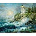 thumbnail image 2 of Boehme, Nicky 17x15 Gold Ornate Wood Framed with Double Matting Museum Art Print Titled - Bass Harbor Lighthouse, 2 of 4