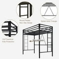 thumbnail image 6 of Einfach Metal Loft Bed Twin Size with Full-Length Guardrail & Removable Ladder, Black, 6 of 10
