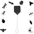 Fly Swatter Heavy Duty Manual Leather Fly Swatter Hanging Flyswatter With Long Wire Handle For