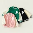 thumbnail image 3 of KYAIGUO Baby Kids Boys Girls Spring Fall Baseball Jacket Coats Little Boys Girls Long Sleeve Coats Outwear Button Casual Jacket Top for 1-8Y, 3 of 5
