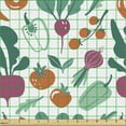 thumbnail image 2 of Vegetable Upholstery Fabric by the Yard, Onion Pepper Beet Roots Tomato Radish Organic Eating Doodle Repetition, Decorative Fabric for DIY and Home Accents, White and Multicolor by Ambesonne, 2 of 5