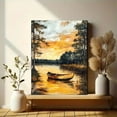 thumbnail image 6 of Sunset Lake Canoe Wall Art/Canvas Painting， Suitable for Living Room， Bedroom， Office， Dining Room， and Hallway Decoration., 6 of 8