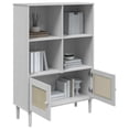 thumbnail image 2 of vidaXL Adult Standard Bookcase Senja Rattan Look White 90x35x130 cm Solid Wood Pine, 2 of 5