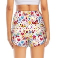 thumbnail image 4 of Uemuo Cute Butterfly Flowers Pattern Women's Athletic Shorts High Waisted Running Shorts with Liner Pockets Gym Elastic Workout Shorts-Small, 4 of 9