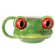 thumbnail image 1 of Taza Ceramic Frog de 350 ml de capacidad con ojos rojos, color verde, 1 of 2