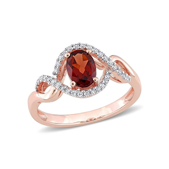 Everly Women's Garnet and Diamond 10k Rose Gold Ring