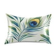 thumbnail image 7 of Yayeee Pillowcase Standard Size Set of 2 Satin Wrinkle Resistant Pillow Case, Peacock Feather, 7 of 7