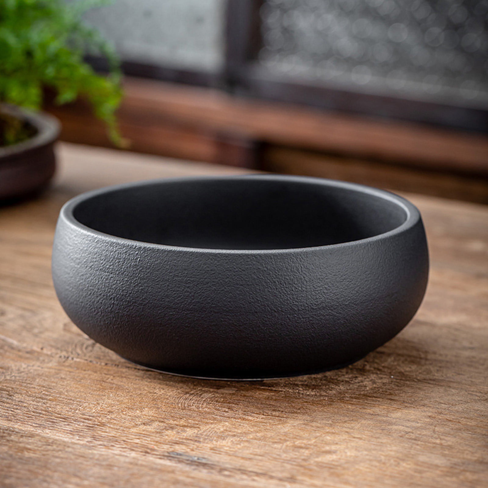 GQDIN 6.5 inch Round Large Shallow Succulent Ceramic Glazed Planter Pots, Bonsai Pots Garden Decorative Cactus Stand Flower Container,Aquatic Plant Container for Water Roots