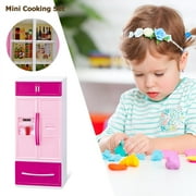 Jinveno Mini Kids Kitchen Pretend Play Cooking Set Children Simulation Cabinet Toys