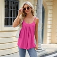 thumbnail image 4 of SWSMCLT Women's Tank Tops Soft Cami Shirt Cami Fashion Camisole Shirt Babydoll Top Summer Sleeveless Cut Out Scoop Neck Pink X-Large, 4 of 5