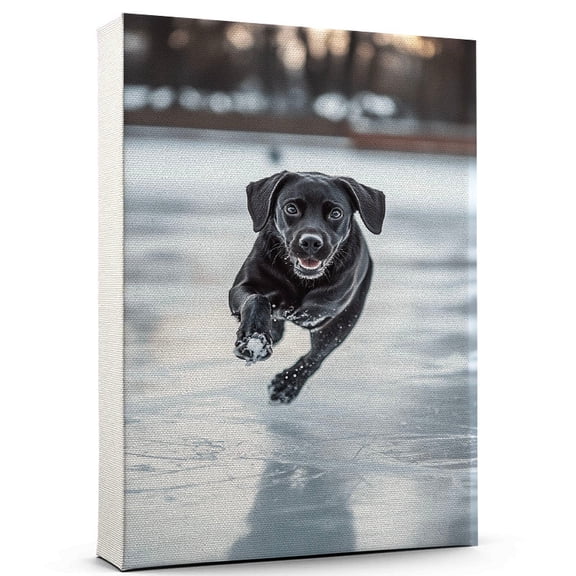 Sloughi Vintage Dog Ice Hockey Canvas – Artistic Sports, Sloughi Dog with Ice Hockey Stretched Canvas Size 8x12 Wall Print for Bedroom, Living Room, Office