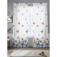 thumbnail image 2 of Vintage Colorful Butterfly Sheer Curtains 84 Inch Length 2 Panels Set Window Treatments, Watercolor Butterflies Farmhouse Rod Pocket Semi Curtains for Living Room/Bedroom/Kitchen Décor, 104"W x 84"L, 2 of 7
