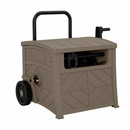 hose reel suncast hideaway wheeled ft garden storage cart reels mobile tube smart box java water holds holder depot walmart