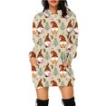thumbnail image 2 of Vestidos Para Mujer Otoño Señoras Con Capucha Manga Larga Estampado Navideño Vestido Suelto Moda Mini Vestido Odeerbi ODB146677, 2 of 5