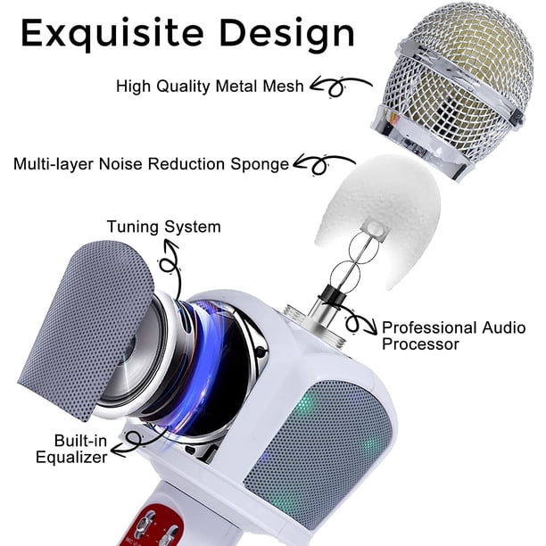 Microphone Sans Fil Karaoké Portable avec Haut-Parleur Bluetooth Intégré pour KTV Chanter Compatible avec Android/IOS/PC/Smartphone - Jeux - Jouets Microphone Sans Fil Karaoké Portable avec Haut-Parleur Bluetooth Intégré pour KTV Chanter Compatible avec Android/IOS/PC/Smartphone - Jeux - Jouets