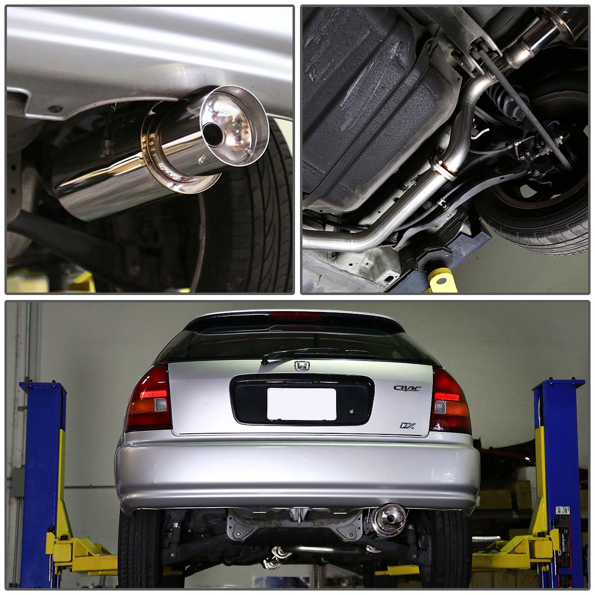 For 1996 To 2000 Honda Civic Catback Exhaust System 4 Tip Muffler