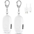 thumbnail image 1 of Safe Personal Alarm Keychain, Rechargeable 130dB Security Alarm Keychain Emergency Self Defense Alarm with LED Light for Kids Women Elderly 2 Packs White, 1 of 8