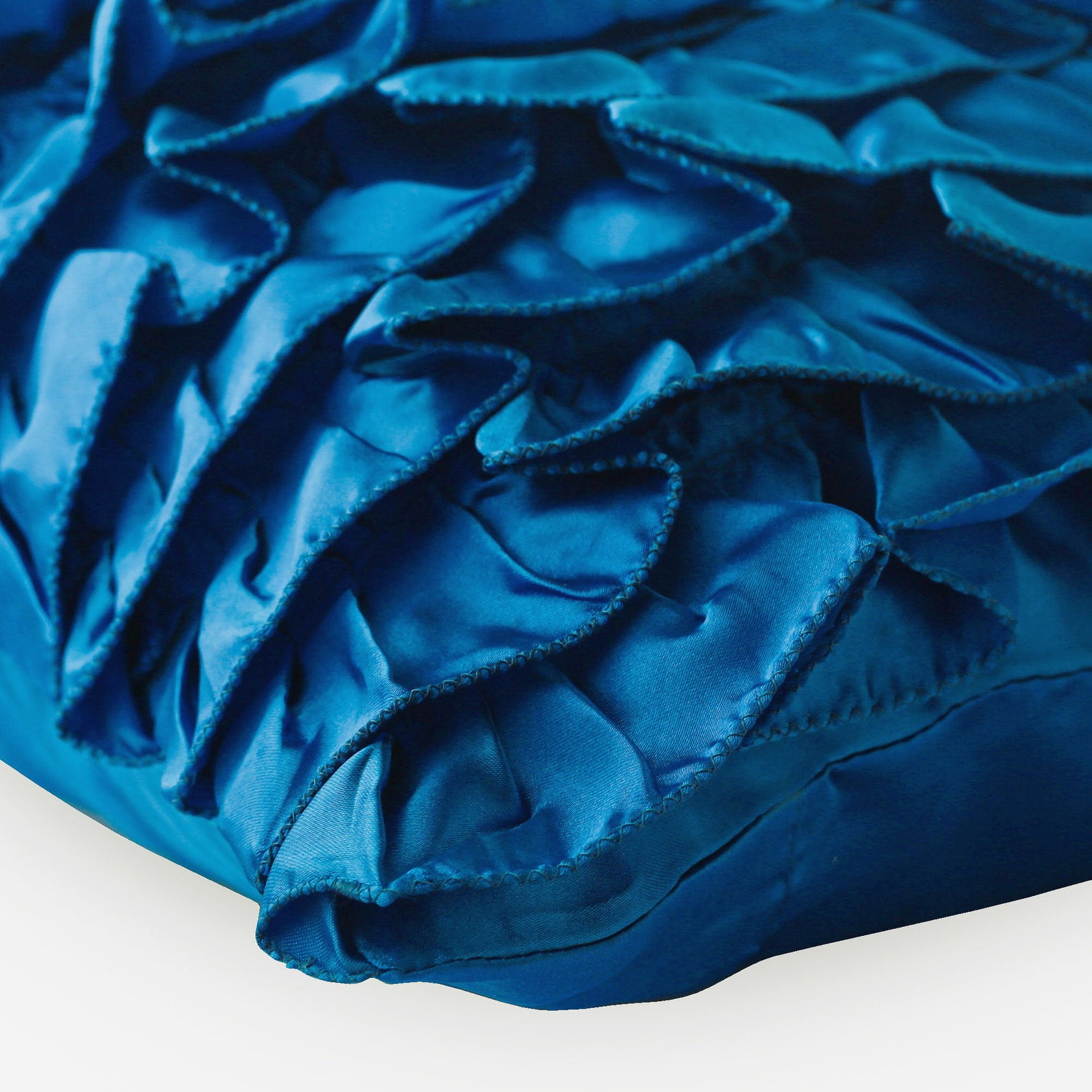 The HomeCentric Pillow Covers Blue Throw Pillows Cover Vintage Ruffles Shabby Chic Pillowcases Pack of 2 14x14 inch (35x35 cm) Pillow Covers Square Satin Pillows Covers Couch Solid-Vintage Blues