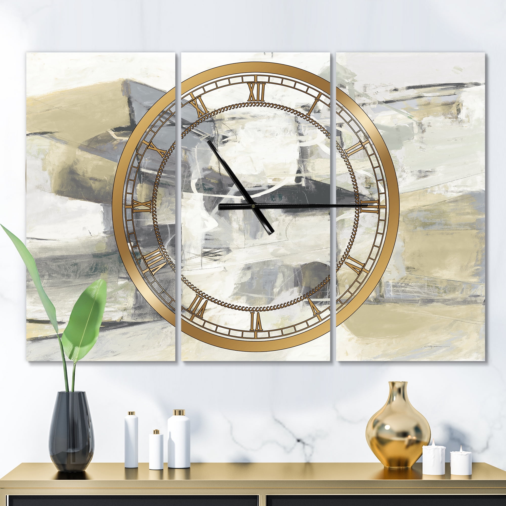 Designart 'Glam Cream Dream IV' Modern Wall Clock