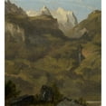 thumbnail image 3 of Jakob Christoph Miville 12x13 Black Modern Framed Museum Art Print Titled - Reichenbach Falls and the Wetterhorn, 3 of 5