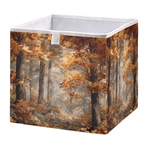 Foldable Fabric Storage Bin Home Cubes Clothing Organizer Bins Large Collapsible Box Basket for Home Organizer Beautiful Autumn Forest