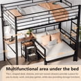 thumbnail image 5 of Ktaxon Twin over Twin Bunk Bed with Desk and Stoarge Drawers, Metal Loft Bed Frame, Black, 5 of 10