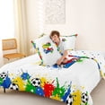 thumbnail image 4 of Erosebridal Splash Soccer Letter H Full Size Comforter Sets, Sport Bedding Sets for Boys and Girls, Polka Dots Reversible 3-Piece, 1 Comforter and 2 Pillowcases, 4 of 6