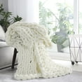 thumbnail image 4 of Donna Sharp Chenille Knitted Ivory Throw, 4 of 10