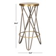 thumbnail image 5 of SAFAVIEH Lorna Mid-Century Retro Gold Leaf Iron Barstool, Beige, 5 of 7