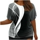 thumbnail image 1 of Tops Cortos para Mujeres, Cintura Plisada Cuello Redondo Tamaño Grande Camiseta de Manga Corta Top Casual Hecha de Estante de Imitación, Camisetas Casuales de Mujer, 1 of 5